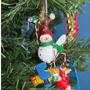 Vintage Snowman Ornament Snowman Flying an Airplane Spring Ornament